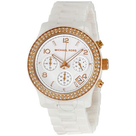 michael kors watches women white|Michael Kors white ceramic watch.